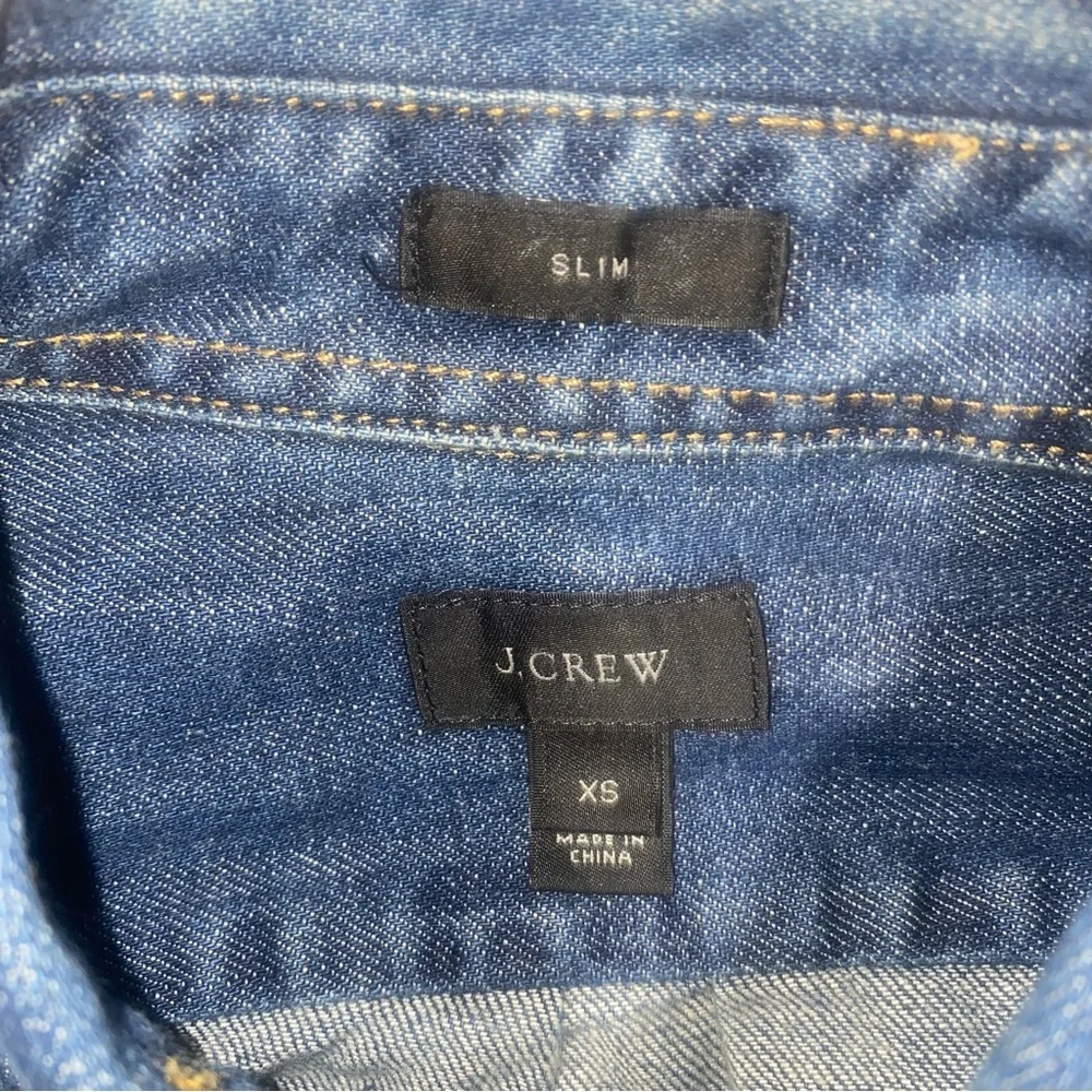 J. Crew Button Down Denim Shirt, XS, Slim